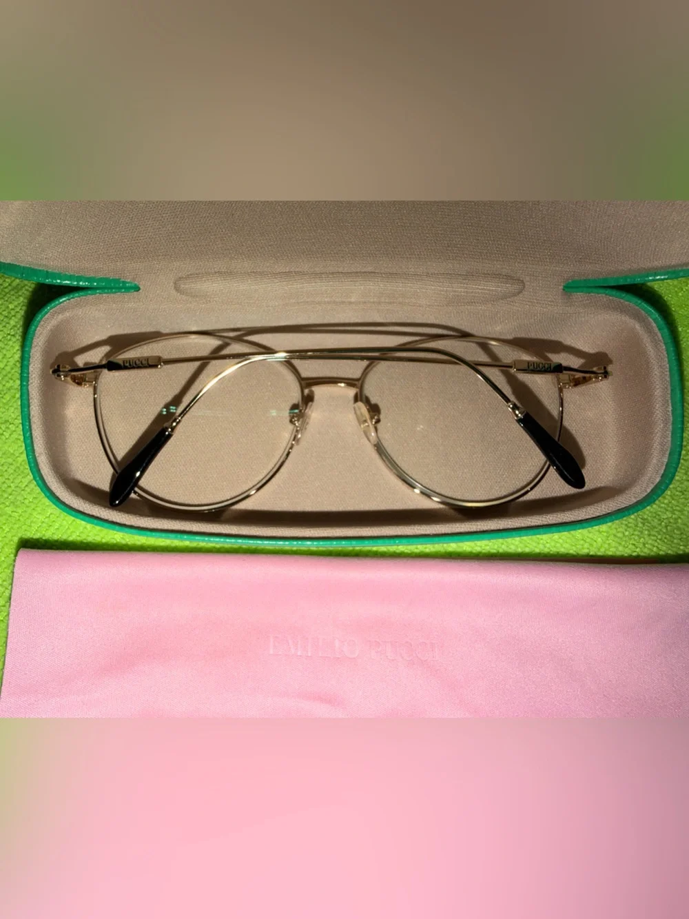 Emilio Pucci Gold Round Women's Glasses